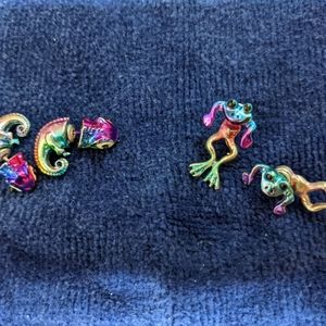 Women's rainbow colored earrings